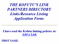 Kofutu Link Partners Directory: Add a Link Form